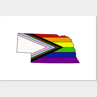 Progress pride flag - Nebraska Posters and Art